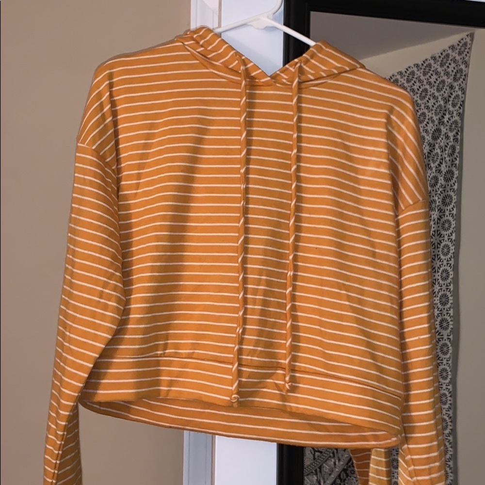 yellow cropped hoodie